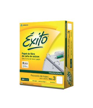 REPUESTO ESCOLAR N°3 EXITO 480 HOJAS RAYA, 100G/M2 - C: 100907