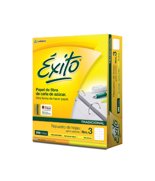 REPUESTO ESCOLAR N°3 EXITO 288 HOJAS CUADRO, 100G/M2 - C: 100913