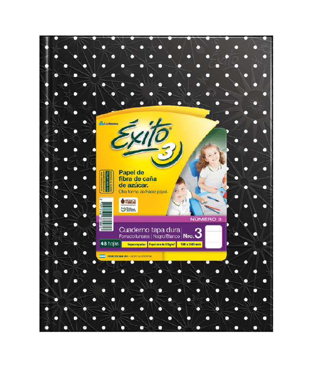 CUADERNO TAPA DURA E3 (19X24) ÉXITO LUNARES NEGRO 48 HOJAS RAYA, 100 G/M2 - C: 100945 CUADERNO TAPA DURA E3 (19X24) ÉXITO LUNARES NEGRO 48 HOJAS RAYA, 100 G/M2 - C: 100945