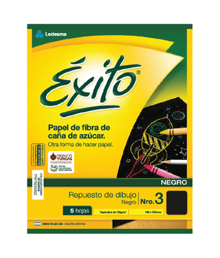 REPUESTO DIBUJO N°3 EXITO NEGRO 5 HOJAS, 120 G/M2 - C:101951