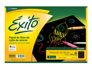 REPUESTO DIBUJO N°6 EXITO NEGRO 5 HOJAS, 120 G/M2 - C: 101953