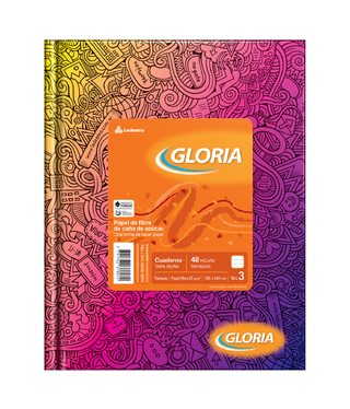 CUADERNO TAPA DURA N°3 GLORIA FANTASIA AMLLO/FUCSIA 48 HOJAS RAYA, 65G/M2 - C: 102589