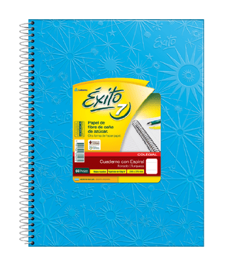 CUADERNO ESPIRAL E7 (21X27) COLEGIAL FORRADO TURQUESA 60 HOJAS RAYA, 100 G/M2 - C: 102590
