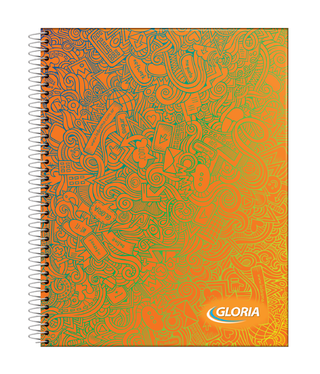 CUADERNO ESPIRAL 21X27 GLORIA T/DU FANTASIA NARANJA 100 HOJAS RAYA, 75G/M2 - C: 102680