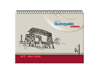 BLOC ESPIRAL ART 22X29 CM QUINQUELA BLANCO 50 HOJAS LISAS, 120 G/M2 - C: 102799