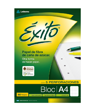 BLOC PEGADO A4 ÉXITO 80 HOJAS CUADRO, 100 G/M2 - C: 102902