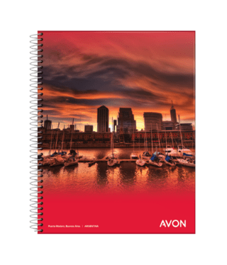 CUADERNO ESPIRAL 16X21 CM AVON T/B 84 HOJAS RAYA, 65 G/M2 - C: 103123