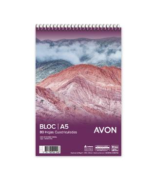BLOC ESPIRAL A5 AVON 80 HOJAS CUADRO 65 G/M2 - C: 103720