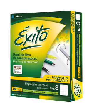 REPUESTO ESCOLAR N°3 EXITO MR 288 HOJAS RAYA, 100G/M2 - C: 100892 - comprar online