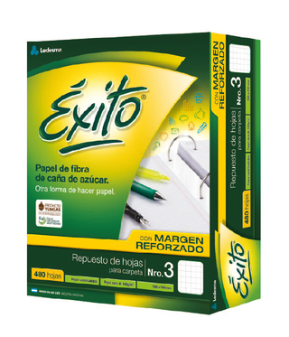 REPUESTO ESCOLAR N°3 EXITO MR 480 HOJAS CUADRO, 100G/M2 - C: 100898 - comprar online
