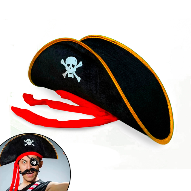 Fantasia Pirata Infantil com chapéu Kit com 7 Peças (G)