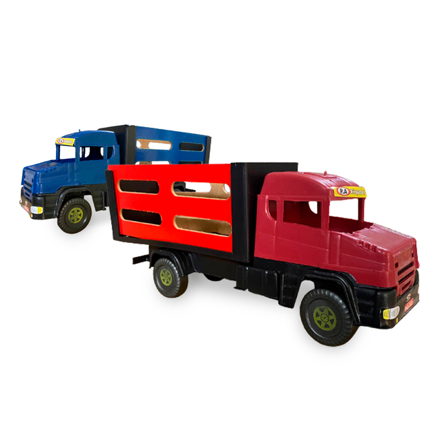 Brinquedo 4 Caminhões Carreta Baú + Acessórios Menino Usual