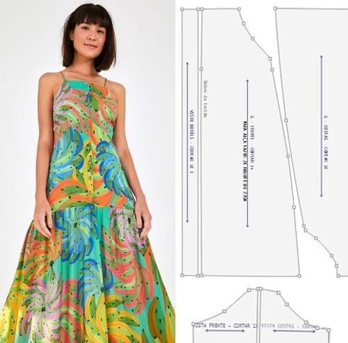 Vestido decote quadrado nas cheap costas