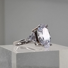 Importante anillo con cristal Swarovski oval plata 925 cod 9576 - comprar online