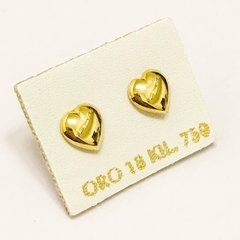 Aros oro 18k corazón