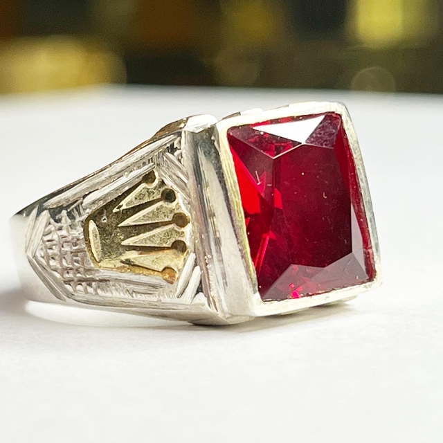 Anillo sello plata y oro hotsell