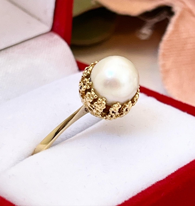 ANILLO ORO CON IMPORTANTE PERLA DE CULTIVO 8 MM SK571