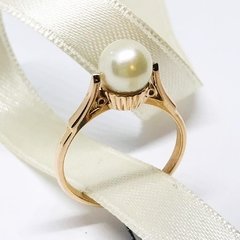 ANILLO CLASICO ORO CON PERLA CULTIVO 7 MM SK920