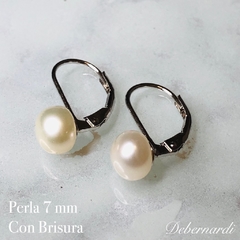 Aros con Brisura perlas de Rio 7 mm