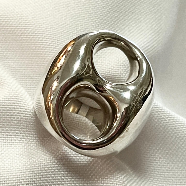 ANILLO INFLADO GRANDE ITALIANO PLATA ESTILO GUCCI K1130