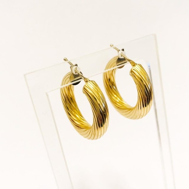 Aros Argollas Torzadas Oro 18 k