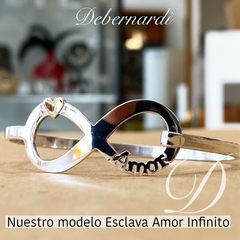 Imagen de PULSERA ESCLAVA AMOR INFINITO PLATA Y ORO (AMOR / LOVE)