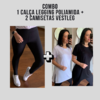 COMBO Calça Legging Poliamida + 2 Camisetas Longline Vestleg