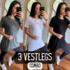 COMBO 3 Camisetas Longline Vestleg Feminina