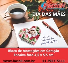 MAE036- BLOCO DE ANOTAÇÕES CORAÇÃO - MAMÃE TE AMO na internet