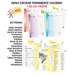 AGE014 - AGENDA ESCOLAR PERSONALIZADA - CAPA PLÁSTICA - loja online