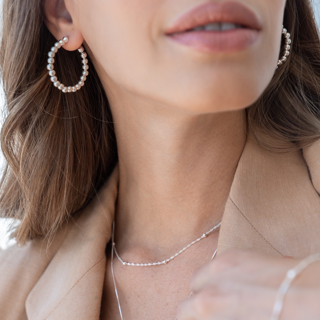 Argollas de online plata con bolitas