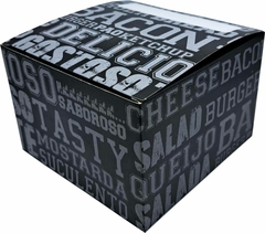 1000 pçs Embalagem Hamburguer Delivery M - Linha Black Frases - comprar online
