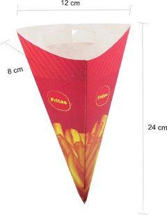 3000 pçs Embalagem Batata Cone M (aprox 250g) Personalizado - Loja Steince