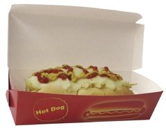 100 pçs Embalagem Hot Dog / Cachorro Quente / Lanches Delivery 19cm Linha Vermelha - comprar online