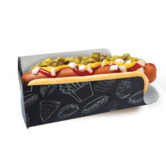 1000 pçs Embalagem Hot Dog / Cachorro Quente (linha Black)