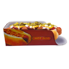 100 pçs Embalagem Hot Dog / Cachorro Quente - Linha Vermelha