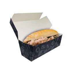 100 pçs Embalagem Hot Dog / Cachorro Quente / Lanches / Baguetes Delivery Grande 23cm - Linha Black na internet