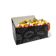 500 pçs Embalagem MINI Hot Dog / Cachorro Quente / Lanches (Linha Black)