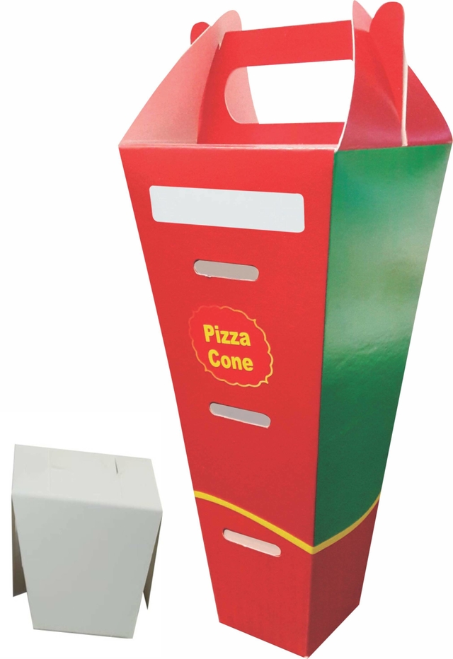 100 pçs Embalagem Pizza Cone Delivery (para 01 cone)