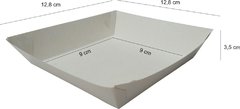 100 PÇS EMBALAGEM BARQUINHA QUADRADA MINI PORÇÕES PP 12,8x12,8x3,5 CM - Loja Steince