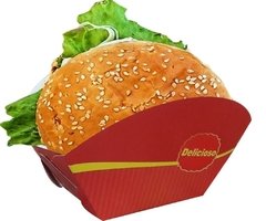 1000 pçs Embalagem Cestinha Hamburguer / Porções / Batata Recheada - Linha Vermelha