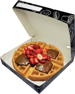 100 pçs Embalagem Delivery Waffle / Crepe Frances / Tapioca - Linha Black na internet