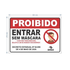 Adesivo Proibido entrar sem mascara AID-TR-A0039 - comprar online