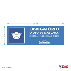 Adesivo Obrigatorio Uso de Mascara AID-TR-A0043-100x300mm