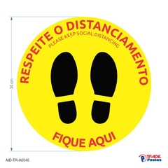 Adesivo Respeite o Distanciamento AID-TR-A0046-300x300mm