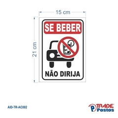 Adesivo Se Beber Não Dirija 210x150mm / AID-TR-AC002 - comprar online