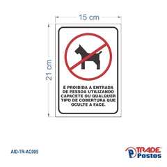 Adesivo Proibida Entrada de Animais 210x150mm / AID-TR-AC005 - comprar online