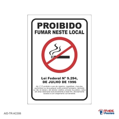 Adesivo Proibida Fumar neste Local 210x150mm / AID-TR-AC006
