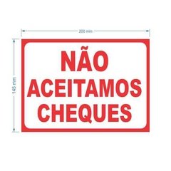 Adesivo Não Cheques / AID-TR-CO0017 - comprar online