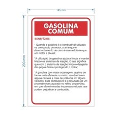 Adesivo de Coluna Gasolina Comum / AID-TR-CO0023 - comprar online
